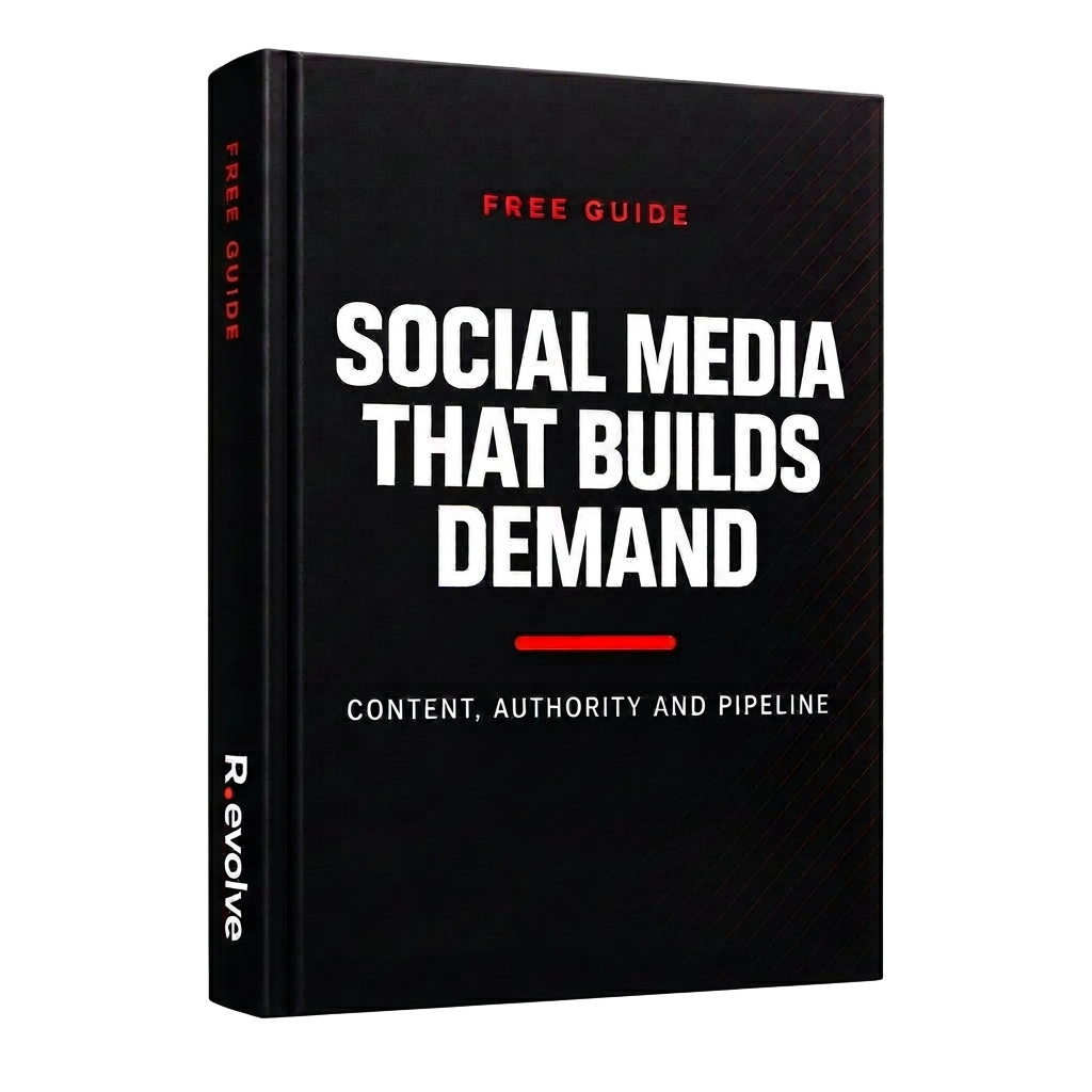 Cover of the free Revolve guide: Social Media That Builds Demand